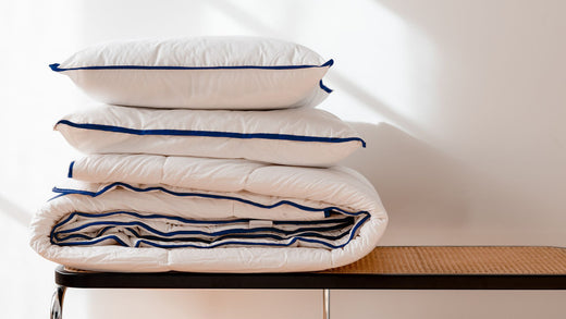 Couette et oreillers en laine bleu nuit Loulenn