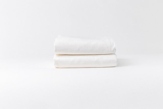 Drap plat en lin lavé français