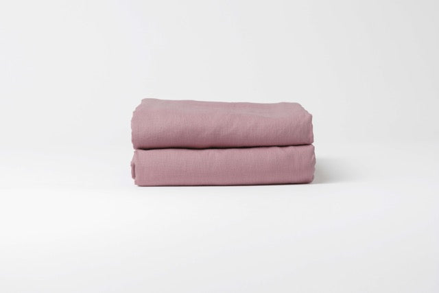 Drap plat en lin lavé français