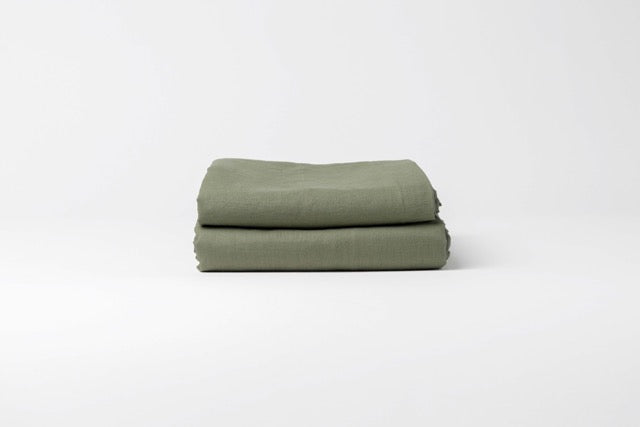 Drap plat en lin lavé français