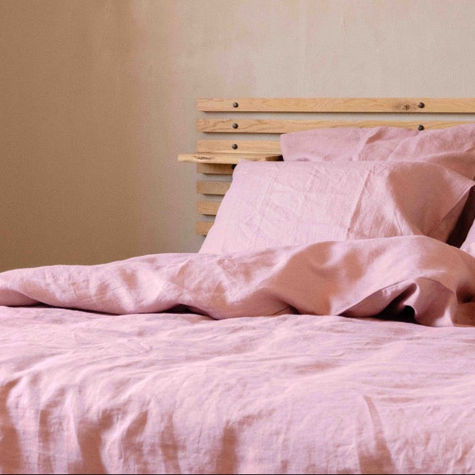 Housse de couette Lin Lavé Vieux Rose LOULENN