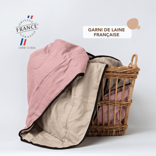 OUESSANT - Plaid naturel en laine française